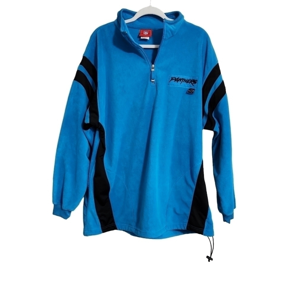 NFL NC Panthers Quarter Zip Pullover Fleece Sweatshirt Jacket, sz XL
